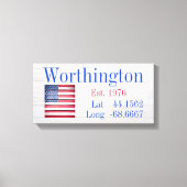 Uw familienaam Latitude en lengte Canvas Afdruk (Voorkant)