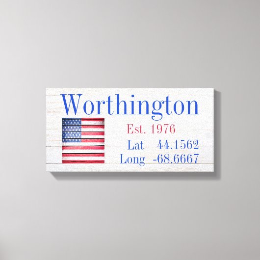 Uw familienaam Latitude en lengte Canvas Afdruk (Voorkant)