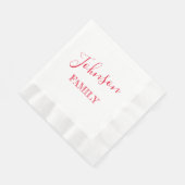 Uw familienaam Rode Manuscript Personaliseerde Servet (Hoek)