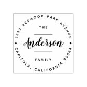 Uw familienaam | Script-adres met de hand geschrev Rubberstempel (Afrduk)