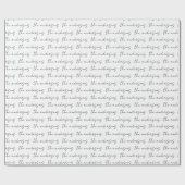 Uw familienaam Zwart-wit Patroon Cadeaupapier (Vlak)