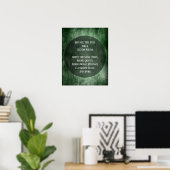Uw favoriete Citaat Donkere Groene Boomstam op Cir Poster (Thuiskantoor)