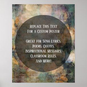 Uw favoriete Citaat Warm Grunge Artwork cirkels Poster