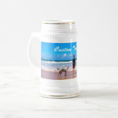 Uw favoriete foto Beer Stein met aangepaste tekst Bierpul (Voorkant links)