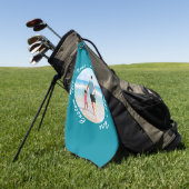 Uw favoriete foto golfhanddoek met aangepaste teks (Groen)