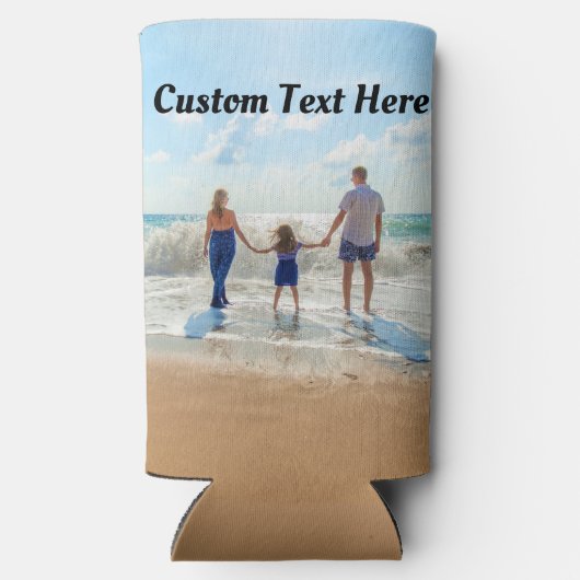 Uw favoriete foto-Koelbox en aangepaste tekst Seltzer Blikjeskoeler (Achterkant)