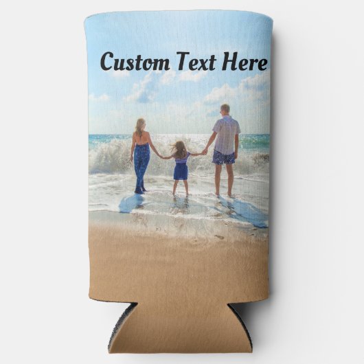 Uw favoriete foto-Koelbox en aangepaste tekst Seltzer Blikjeskoeler (Voorkant)