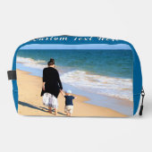 Uw favoriete foto met aangepaste tekst en kleuren toilettasje (Voorkant)