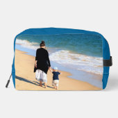 Uw favoriete foto met aangepaste tekst en kleuren toilettasje (Achterkant)