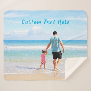 Uw favoriete foto Sherpa-deken en aangepaste tekst Sherpa Deken