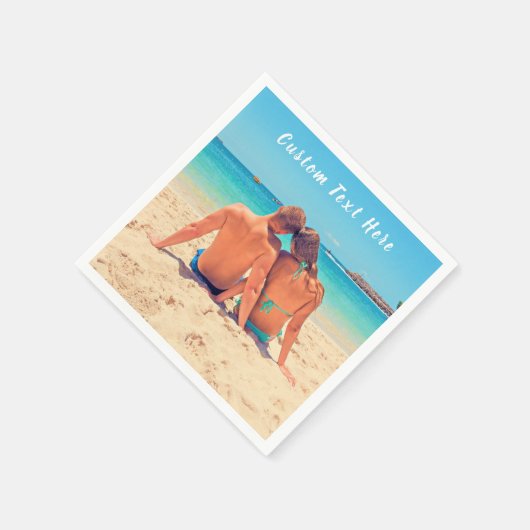 Uw favoriete fotoservetten met aangepaste tekstnaa servet (Hoek)