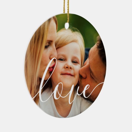 Uw favoriete gezinsfoto keramisch ornament (Rechts)