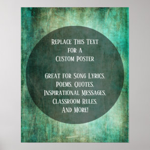 Uw favoriete groenbruine citaat op Cirkel Poster