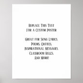 Uw favoriete quote Eenvoudig Zwart op Wit Poster (Voorkant)