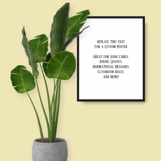 Uw favoriete quote Eenvoudig Zwart op Wit Poster