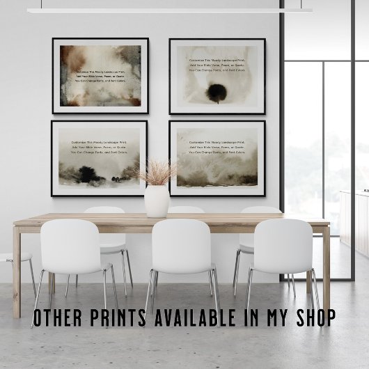 Uw favoriete quote of Gezegde hier Moody Wall Art Poster