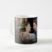 Uw favoriete trouwfotoscript Naam en datum Koffiemok (Voorkant links)