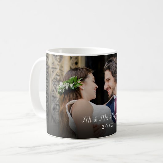 Uw favoriete trouwfotoscript Naam en datum Koffiemok (Voorkant links)