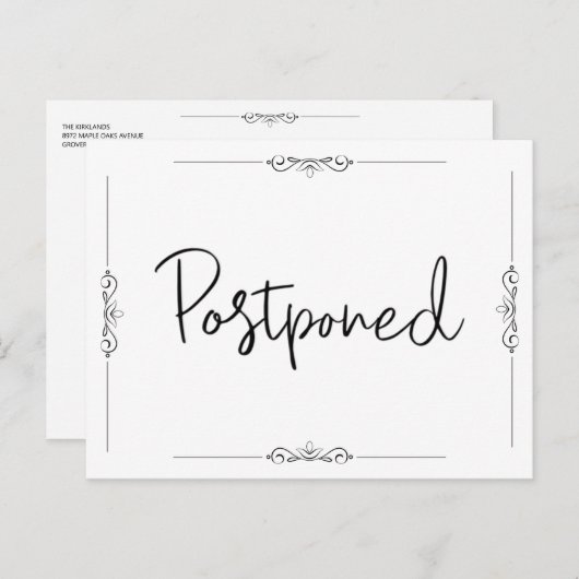 Uw feestgebeurtenis heeft handgeschreven script ui aankondigingskaart (Voorkant / Achterkant)