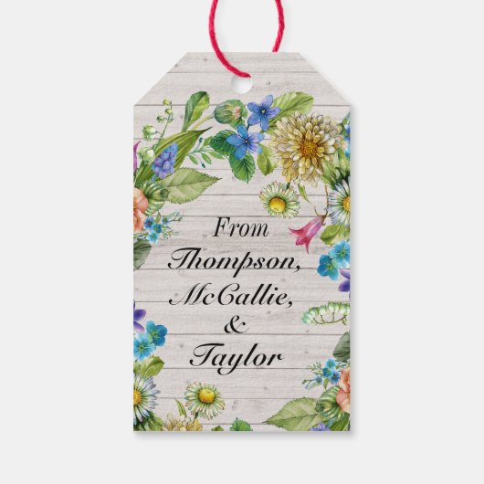 Uw  Floral Gift Labels Cadeaulabel (Achterkant)