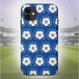Uw Football team in blauw Case-Mate iPhone Case