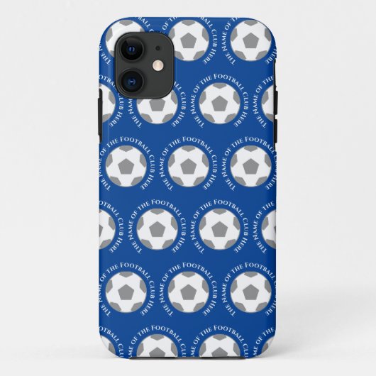 Uw Football team in blauw Case-Mate iPhone Case (Achterkant)