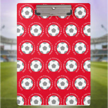 Uw Football Team in Rode Football Coach Klembord