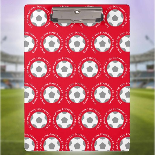 Uw Football Team in Rode Football Coach Klembord