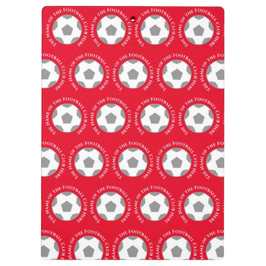 Uw Football Team in Rode Football Coach Klembord (Achterkant)