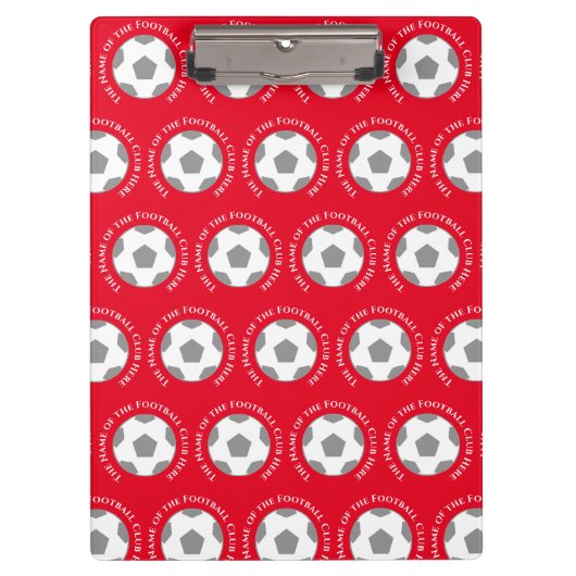 Uw Football Team in Rode Football Coach Klembord (Voorkant)