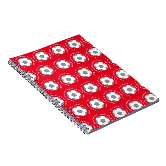 Uw Football team in rood Notitieboek (Rechterzijde)