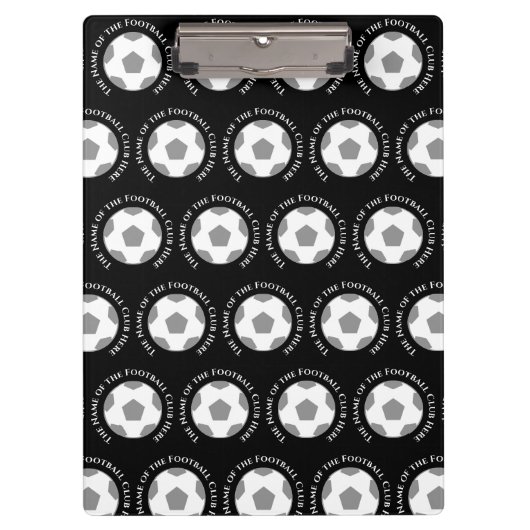 Uw Football Team in Zwart-wit Football Coach Klembord (Voorkant)