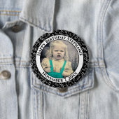 Uw foto 100e getallenpatroon zwart/wit ronde button 4,0 cm (In situ)