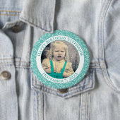 Uw foto 100th Birthday Number Pattern | BLAUWGROEN Ronde Button 4,0 Cm (In situ)