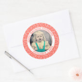 Uw foto 100th Birthday Number Pattern | Koraal Ronde Sticker (Envelop)