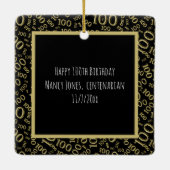 Uw foto:  100th Number Pattern Gold en Black Keramisch Ornament (Achterkant)