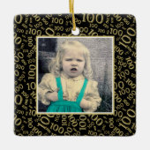 Uw foto:  100th Number Pattern Gold en Black Keramisch Ornament (Voorkant)