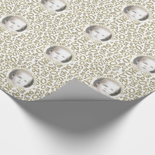 Uw foto | 20e Random-nummer wit/goud Cadeaupapier (Hoek)