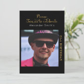 Uw foto 21st verjaardag zwart en goud kaart (Staand voorkant)