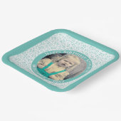 Uw foto 25 Willekeurig getallenpatroon Blauwgroen/ Papieren Bordje (Gebogen)