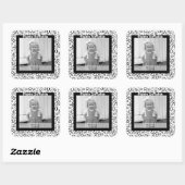 Uw foto: 30e Nummer Patroon Zwart-wit Vierkante Sticker (Vel)