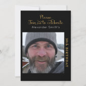 Uw foto 30th Birthday Black en Gold Kaart (Voorkant)