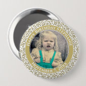 Uw foto 30th Birthday Number | Goud/wit Ronde Button 4,0 Cm (Voorkant /achterkant)