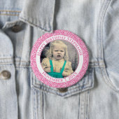 Uw foto 30th Birthday Number Pattern | Roze Ronde Button 4,0 Cm (In situ)