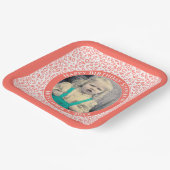 Uw foto 40 Willekeurig getal Patroon Koraal/Wit Papieren Bordje (Gebogen)