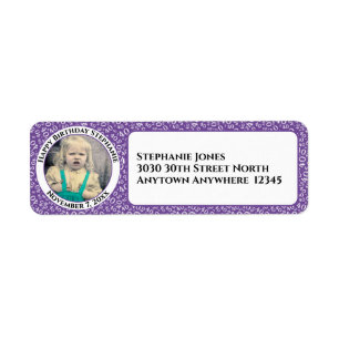 Uw foto 40e verjaardagsnummer Patten Paarse Etiket