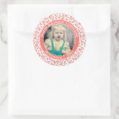 Uw foto 40e willekeurige nummer patroon koraal ronde sticker (Tas)
