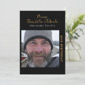 Uw foto 40th Birthday Black en Gold Kaart (Staand voorkant)