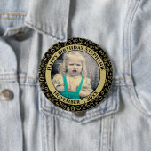 Uw foto 40th Birthday Number Pattern Black/Gold Ronde Button 4,0 Cm (In situ)