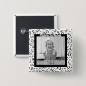 Uw foto:  40th Number Pattern Black and White Vierkante Button 5,1 Cm (Voorkant /achterkant)